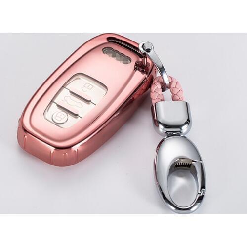 Soft TPU+PC Smart Car Key Cover Case For Audi A3 A4 A5 A6 Q5 Q6 S5 S7 Protection Holder Shell Car-Styling Keychain Accessories
