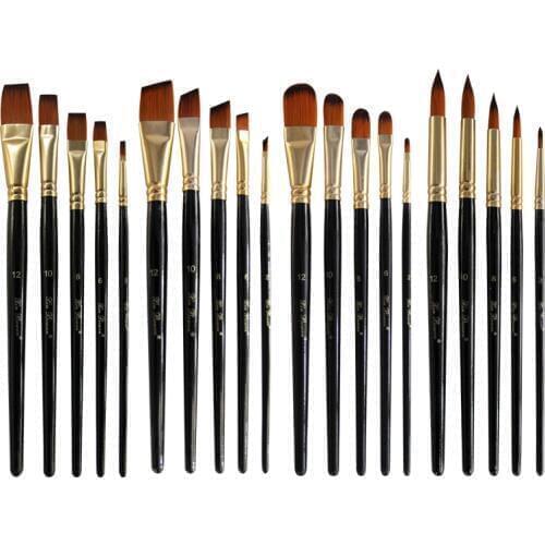 5pcs/set Art Nylon Hair Wooden Brush Pen Paint Brushes Set Jagged Drawing Painting Black Wood DIY Drawing Artist Watercolor Pen