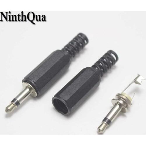 NinthQua New 3.5mm 2P Two-core mono Audio Connectors Electric Male Jack Plug Wire Terminals Adapter