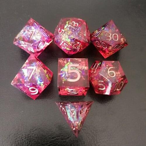 New Dnd dice set Upscale Resin Sharp Corner Polyhedral Dice 7pcs/Set rpg dice dadi dados rol D6 D20 Playing dice