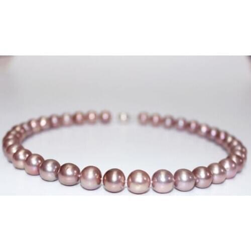 Gorgeous 12-13mm south sea round lavender pearl necklace 14k