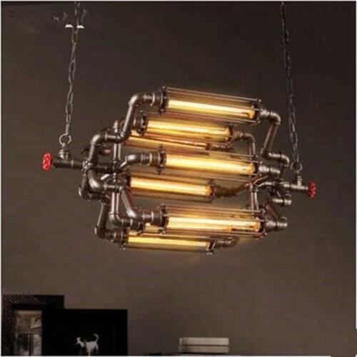Retro Water Pipe Pendant Lights Fixtures Loft Style Vintage Industrial Lamp Hanging lights Lamparas Colgantes Edison