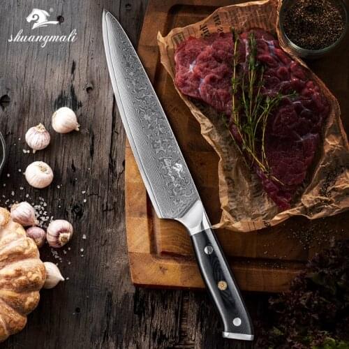 Shuangmali 8 Inch Chef Knife 67 Layer Damascus Steel Kitchen Knives High Quality Cleaver Knife G10 Handle