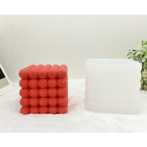 Silicone Candle Molds for Crafts 3D Cube Handmade Candle Making Moulds Wax Mold Plaster Soap Clay Mold