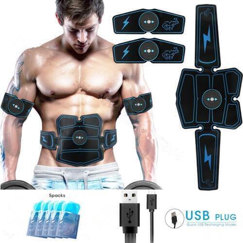 Abdominal Muscle Stimulator Trainer EMS Abs Fitness Equipment Training Gear Muscles Electrostimulator Toner Exercise At Home Gym