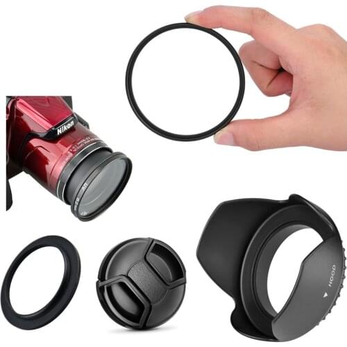 UV Filter & Lens hood Cap Cleaning pen Air Blower Adapter ring for Nikon Coolpix B700 B600 P610 P600 P530 P520 P510 Camera
