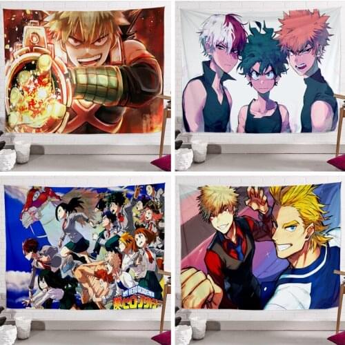 Japanese Kawaii Room Decor Anime Manga Dormitory Decoration Cloth Manga Background Cloth Tapestry Aesthetic Room Decor Mural