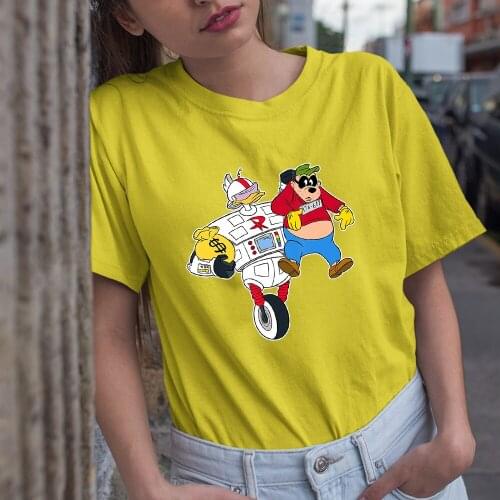 Disney Women T-Shirts Kawaii Scrooge McDuck Printing Summer New Products Fashion Casual Style Four Seasons T Shirts Female Trend