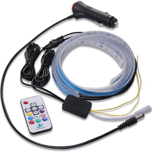 1.5M 1.8M Car Interior Lighting LED Strip Decoration Garland Wire Rope Tube Line Xenon Light With Cigarette Drive Remote Control