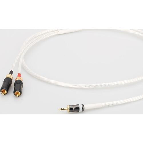 1 piece Hifi Audio Silver Plated RCA Cable 2RCA to 3.5mm Male Plug Audio Cable HiFi Stereo AUX Cable