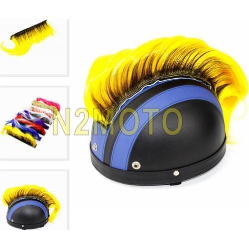 1 x Motocross Racing Bike Mohawk Helmet Hair Punk Style Motorcycle Skateboard Outdoor ATV Street Off Road Feather Decoration