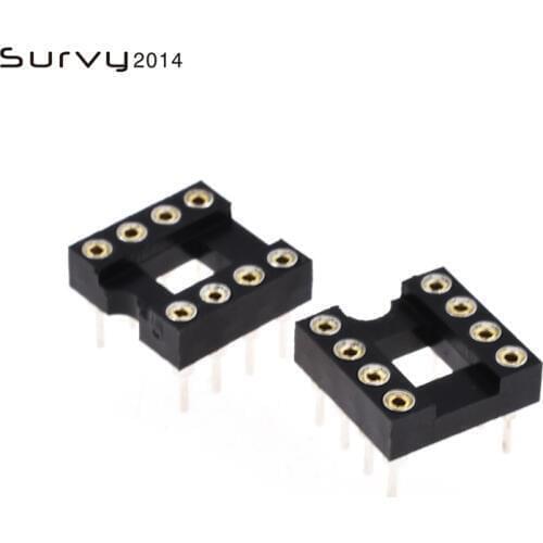 10/20/50/100PCS IC Socket 8P Pin Round 2.54mm Integrated Circuit Adaptor Solder Type