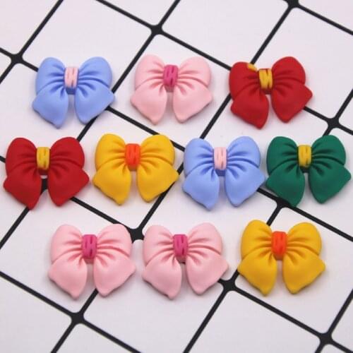 10PCS Cute Kawaii Cute Mixed colorful bow Flat Back Scrapbooking DIY Jewelry Craft
