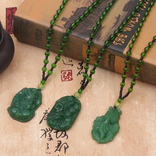 10PCsNatural simulation Hetian Jasper Fish pendant Hand carved carp Avalokitesvara Nephrite pendant necklace Attached lanyard F