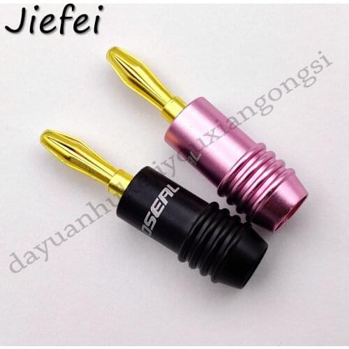 2Pcs New high quality 4mm Banana Plug Connectors Adapter Wire Pin Banana Connector Gold Plated For Musical HiFi Audio