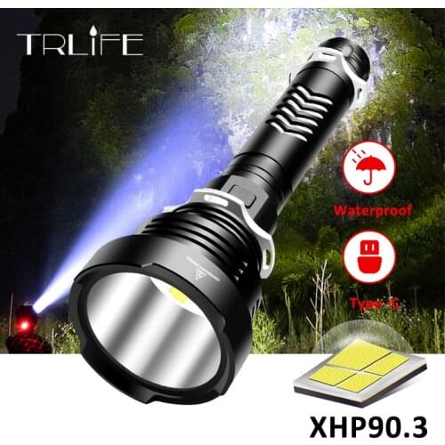 2021 Newest 5000mAh 4-core XHP99.3 LED Flashlight Zoom USB Rechargeable Powerful XHP100 xhp90 Torch 18650 26650 Handheld Light