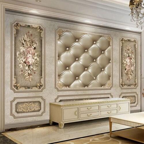 Custom Photo Wallpaper 3D European Style Retro Flowers Soft Roll Mural Living Room TV Sofa Bedroom Home Decor Papel De Parede 3D