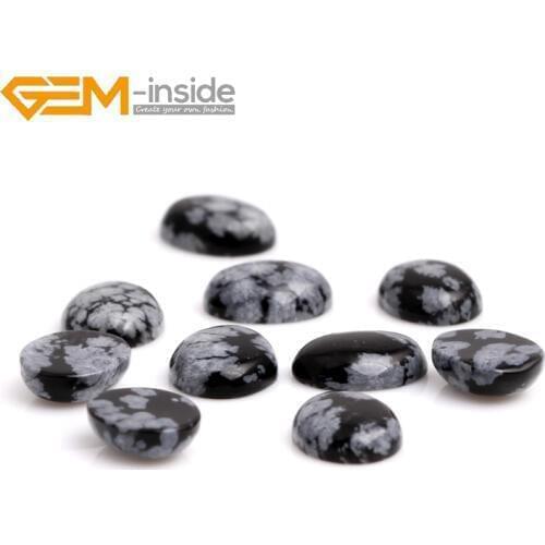 5pcs/lot Snowflake Obsidian Beads CAB cabochon Beads For Jewellery Ring Pendant Making DIY Earring Creative Gifts GEM-inside