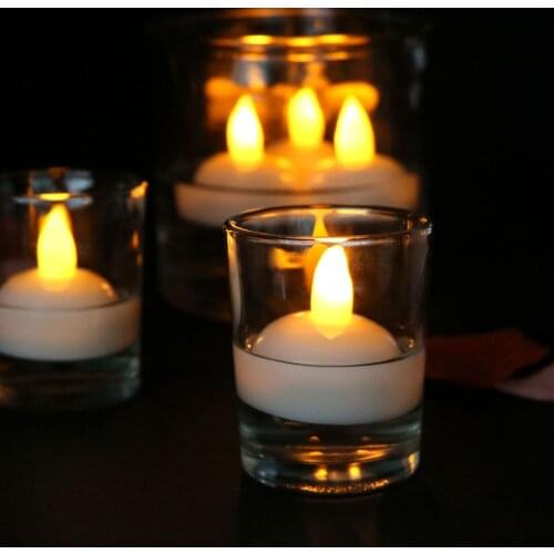 6/12pcs Flameless Waterproof Candle Lamp Float on Water Led Plastic Floating Tea Lights Battery Operated Party Decor