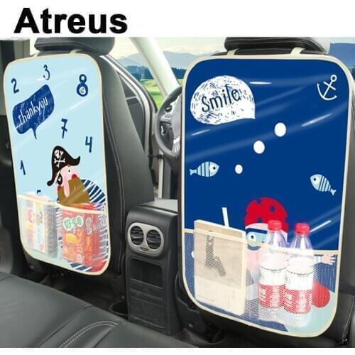 Atreus Car Cartoon Kick Mat Seat Back Storage Bag For Mitsubishi ASX Suzuki Subaru Acura Jeep Renegade Fiat 500 Hyundai Solaris