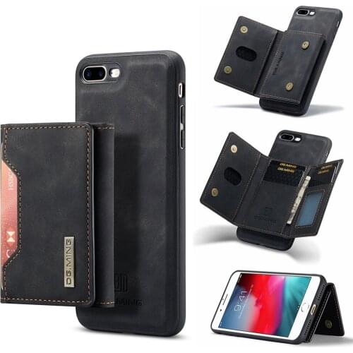 Case For iPhone 7 8 Plus Leather Luxury Magnetic Phone Wallet Credit Card Case For Protective Shockproof Slot Stand Card Cover
