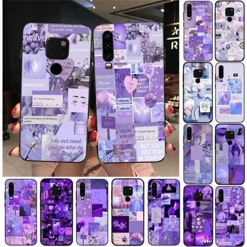 Purple Love Aesthetic Art Girly Phone Case For Huawei Honor 7A 8X 9 10 20lite 10i 20i 7C 8C 5A 8A Honor Play 9X pro Mate 20 lite