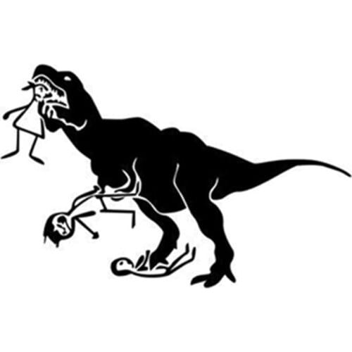 Dinosaur Stick Figure Eats Mens Vinyl Car Home Truck Window Laptop Decal Sticker