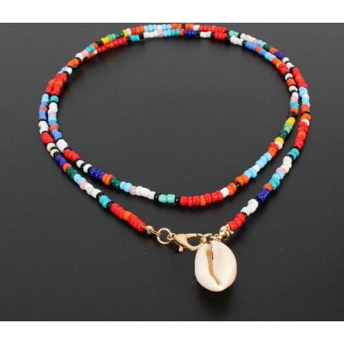 Bohemian Fashion Seed Bead Shell Long Necklace Trendy Elegant Necklace For Women Gift Accessories