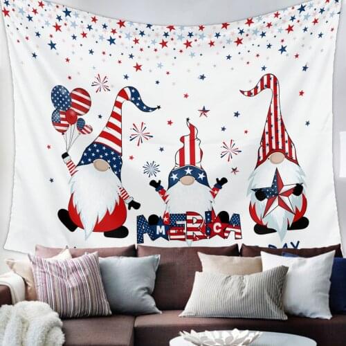 Independence Day Gnomes Tapestry Bedroom Home Decoration Wall Blanket Tapestry Bedroom Wall Hanging Yoga Mat