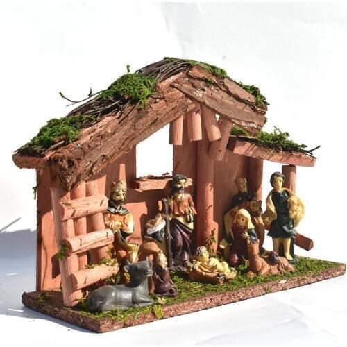 Nativity Manger House Characters Have Faith Home Decoration Resin Crafts Home Decoration Holiday Decoration
