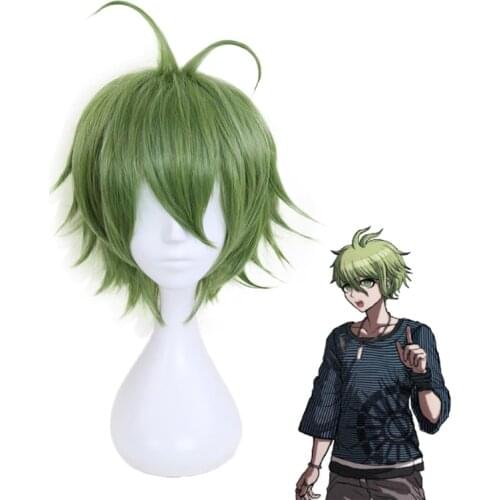 Danganronpa Rantaro Amami Rantarou Green Short Wig Cosplay Costume Dangan Ronpa V3 Heat Resistant Synthetic Hair Men Women Wigs