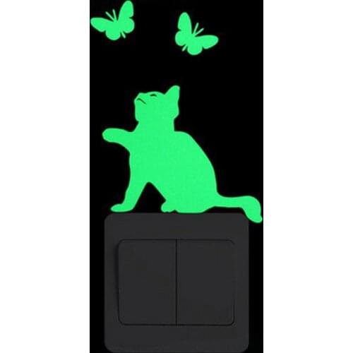 Creative Switch Luminous Stickers Glow In The Dark Wall Decals Kids Rooms Home Decor Fluorescent Vinyl Mural Art 3d stickers