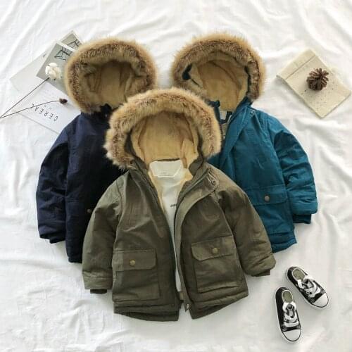 2 To 14 Years Boys Jacket Winter Thicken Plus Velvet Children Outerwear Toddler Girl Winter Clothes Kids Parkas Bab Coats,#5723