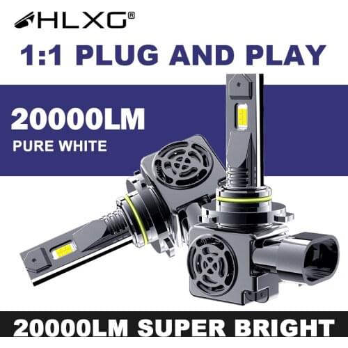 HLXG led H1 H11 H7 H8 H9 HB3 9005 9006 HB4 lampada h4 super branca LED 20000LM headlight Bulbs 6000K 12V Car Lights Auto Lamps