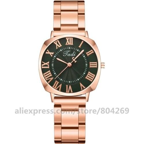 Brand New Jadi Roman Numerals Square Quartz Watch Delicate Design Fashion Ladies Steel Mesh Watch High Quality