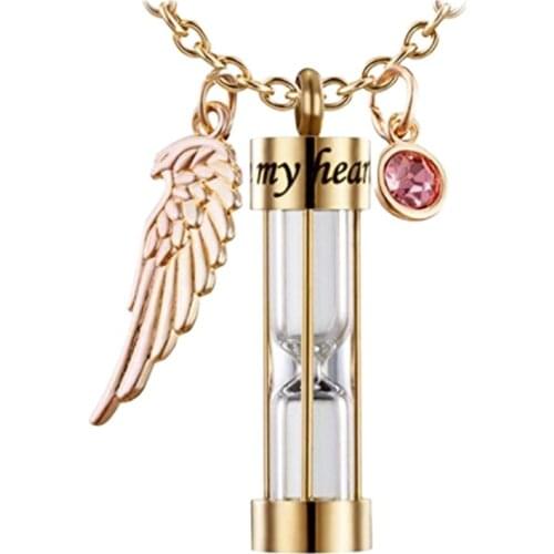 Eternal Hourglass Ash Necklace Urn Necklace For Ashes Pendant Pets Family Cremation Keepsake Necklace For Women Jewelry
