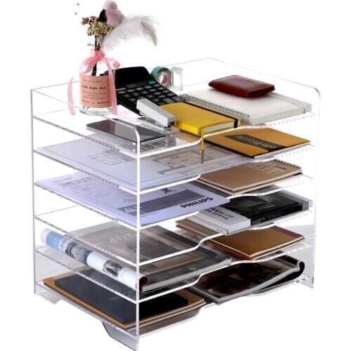 A3 acrylic large capacity file holder durable transparent file tray