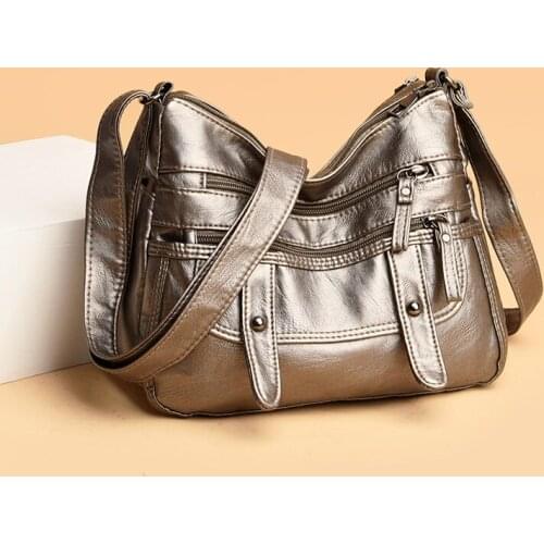 Casual Shoulder Bags Womens Soft Leather Multi-Layer Classic Crossbody Bag Luxury Designer Handbag and Purse Tote Purse