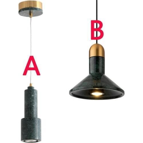 Postmodern light luxury marble bedroom bedside lamp Nordic minimalist restaurant bar marble small chandelier lights