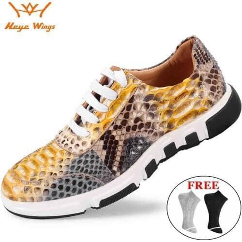 Light luxury Python Skin Sport Shoes Men Fashion Leisure Shoes Light Weight Breathble Sneaker