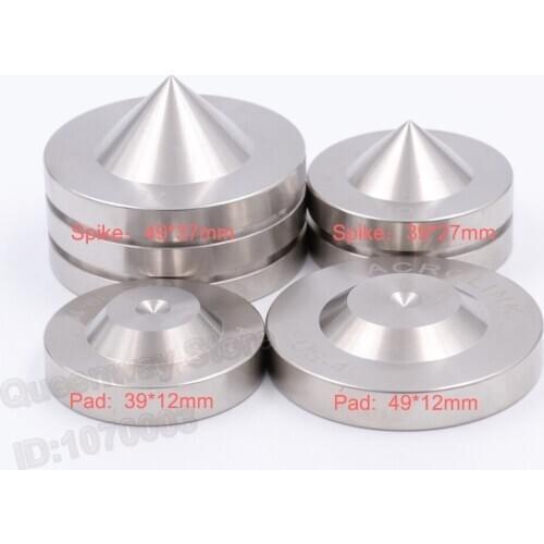 49mm 39mm Stainless Steel Speaker Spike Stand Pad Base Hifi Audio CD Turntable Recorder AMP Isolation Feet Stand Base