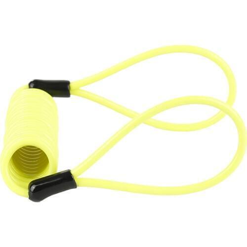 Universal 150cm Bike Scooter Motorcycle Motorbike Disc Lock Reminder Coil Cable Bicycle Security Spring Reminder Cable Yellow