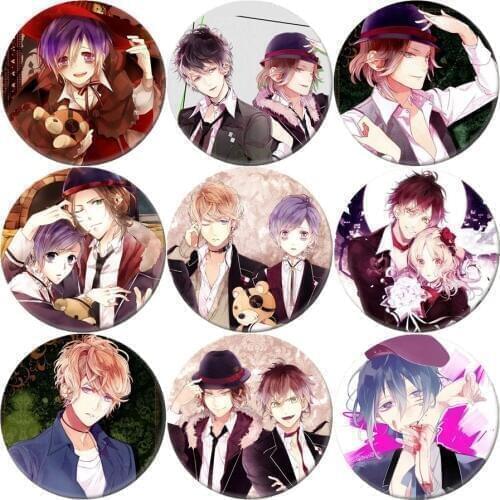 Japanese Anime DIABOLIK LOVERS Brooch Komori Yui Cosplay Badge Backpacks Button Clothes Women Men Xmas Gift MGLR