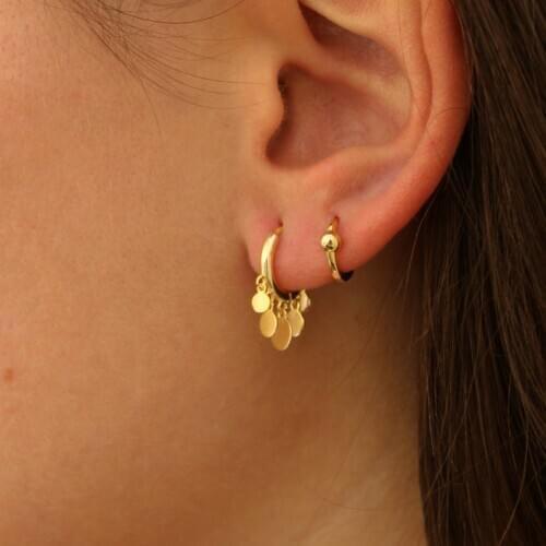 925 sterling silver high polishing minimal round balls Huggie hoops earring for women classic trendy no stone simple jewelry