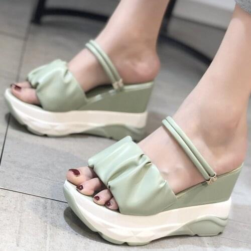 Womens Sandals 2021 Fashion High Heels 3.93 Inches Summer Beautiful Wedge Slippers （Size 34-44
