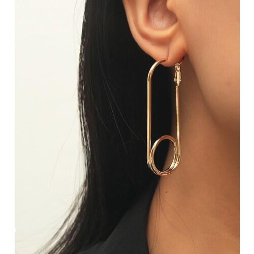 New Design Personality Simple Pin Earrings For Women Geometric Gold Silver Color Womens Earring All-match Daily Jewelry Gift