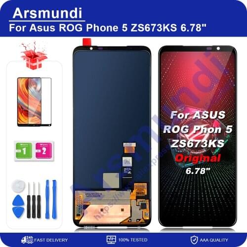 6.78" AMOLED For Asus ROG Phone 5 ZS673KS LCD Display Touch Screen Digitizer Assembly For Asus ROG 5 ROG5 I005DA