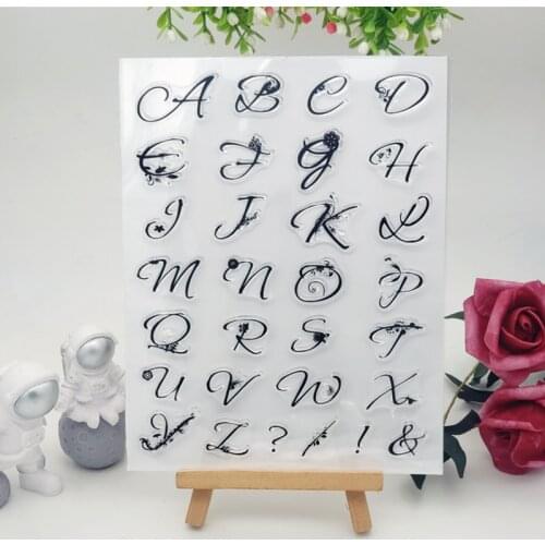 1pc Flower Letters Silicone Clear Seal Stamp DIY Scrapbooking Embossing Photo Album Decor Rubber Stamp Art Handmade Stationery