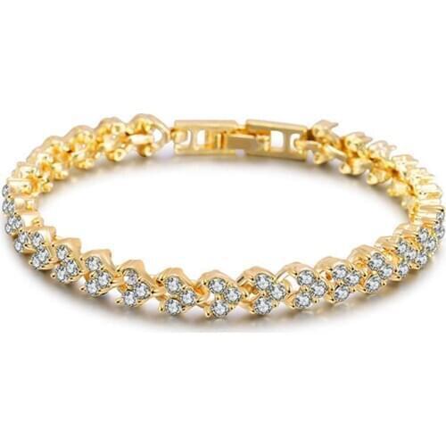 Coxeer 1pc Creative Elegant Sweet Bracelet Fashion Crystal Heart Decor Chain Bracelet For Women Ladies Girls Jewelry Accessories