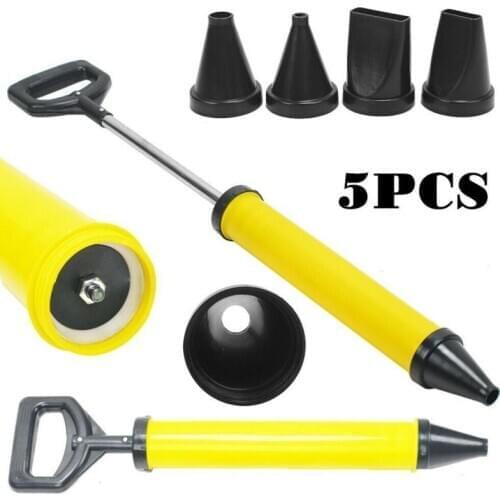 1pc Caulking Gun Mortar Gun Stainless Steel for Brick Pointing Grouting Mortar Sprayer Cement Lime Applicator Tool & 4 Nozzles